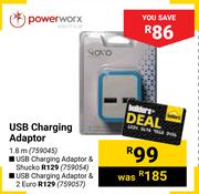 Powerworx USB Charging Adaptor & Shucko