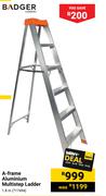 Badger A-Frame Aluminium Multistep Ladder-1.8m