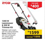 Ryobi 1200W Lawnmover & 300W Trimmer Kit