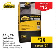 Builders 20kg Tile Adhesive