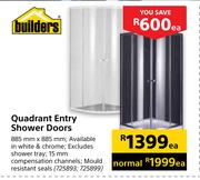 Builders Quadrant Entry Shower Doors-Each