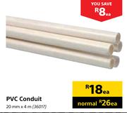 PVC Conduit 20mm x 4m-Each