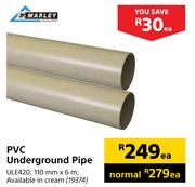 Marley PVC Underground Pipe 110mm x 6m ULE420-Each
