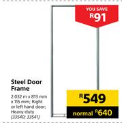 Steel Door Frame 2.032m x 813mm x 115mm