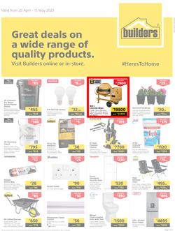 Builders Botswana : Great Deals On A Wide Range Of Quality Products (25 April - 15 May 2023), page 1