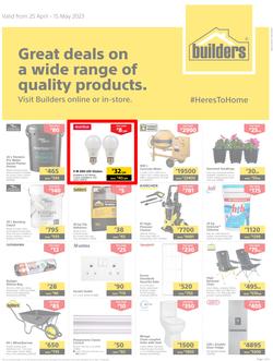 Builders Botswana : Great Deals On A Wide Range Of Quality Products (25 April - 15 May 2023), page 1