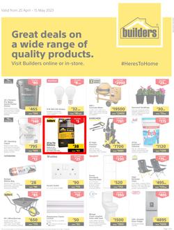 Builders Botswana : Great Deals On A Wide Range Of Quality Products (25 April - 15 May 2023), page 1