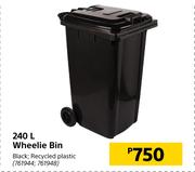 240L Wheelie Bin (Black Recycled Plastic)