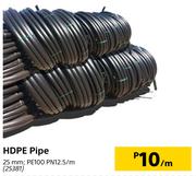 HDPE Pipe 25mm PE100 PN12.5/m-Per M