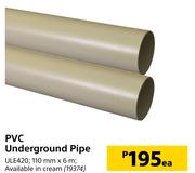 PVC Underground Pipe 110mm x 6m ULE420-Each