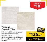 Terenno Ceramic Tiles-500mm x 500mm Per Sqm