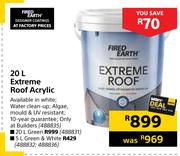Fired Earth Extreme Roof Acrylic Green & White-5L