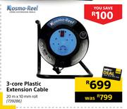 Kosmo Reel 3 Core Plastic Extension Cable 