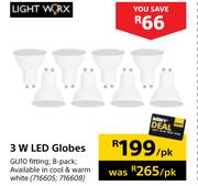 Light Worx 3W LED Globes-Per Pack