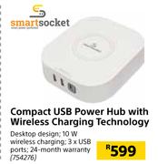 Smart Socket Compact USB Power Hub With Wireless Charging Technology