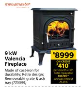 Megamaster 9 KW Valencia Fireplace