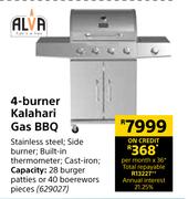 Alva 4 Burner Kalahari Gas BBQ
