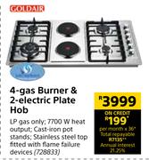Goldair 4 Gas Burner & 2 Electric Plate Hob