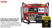 Ryobi 6.8 KVA 4 Stroke Recoil Start Petrol Generator