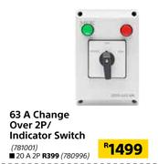 20A Change Over 2P/Indicator Switch