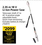 2.35m 18V Li-Ion Power Saw