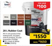 Fired Earth Rubber Coat Green & White-20L