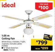 Ideal 12" Black Desk Fan