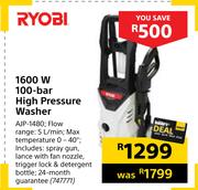 Ryobi 1600W 100 Bar High Pressure Washer