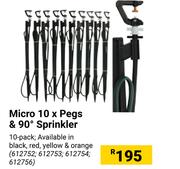Micro 10 x Pegs & 90 Degree Sprinkler