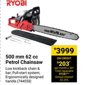 Ryobi 500mm 62cc Petrol Chainsaw
