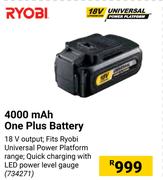 Ryobi 4000 mAh One Plus Battery