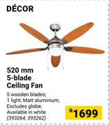 Decor 520mm 5-Blade Ceiling Fan