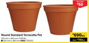Round Standard Terracotta Pot 350mm x 450mm Each