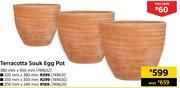 Terracotta Souk Egg Pot 380mm x 450mm