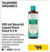 Talborne Organics Nourish Liquid Plant Food 5:1:4-500ml