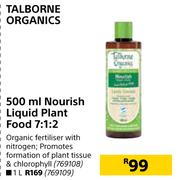 Talborne Organics Nourish Liquid Plant Food 7:1:2-1Ltr