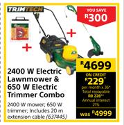 Trimtech 2400W Electric Lawnmower & 650W Electric Trimmer Combo