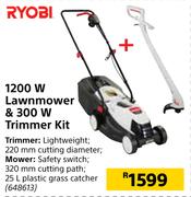 Ryobi 1200W Lawnmower & 300W Trimmer Kit