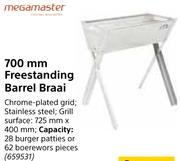 Megamaster 700 mm Freestanding Barrel Braai
