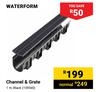 Waterform Channel & Grate (Black)-1m 