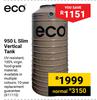 Eco Slim Vertical Tank-950Ltr