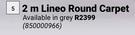 2m Lineo Round Carpet
