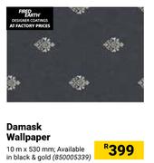 Fired Earth Damask Wallpaper-10m x 530mm