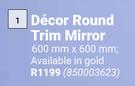 Decor Round Trim Mirror-600mm x 600mm