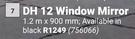 DH 12 Window Mirror-1.2m x 900mm