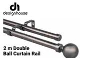 Design House 3m Double Ball Curtain Rail Gunmetal Grey