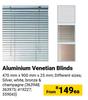 Aluminium Venetian Blinds-470mm x 900mm x 25mm Each