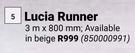 Lucia Runner-3m x 800mm