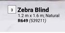 Zebra Blind-1.2m x 1.6m