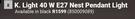 K.Light 40W E27 Nest Pendant Light